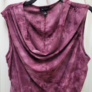 AB Studio- Wine colored cowl neck tank top. Size XL